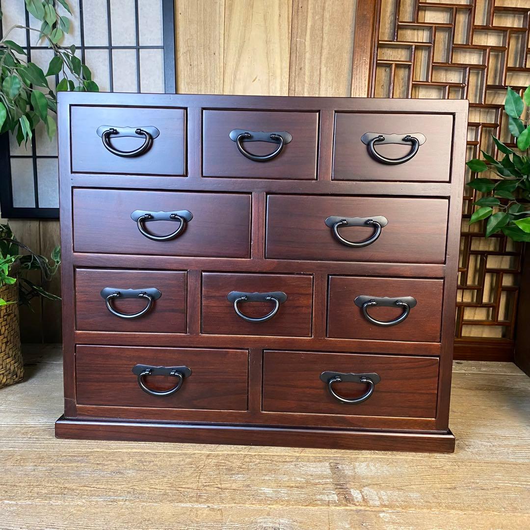 大幅値下げセール中！民芸家具桐材多引き出しチェストタンスB60㎝×53㎝木製収納