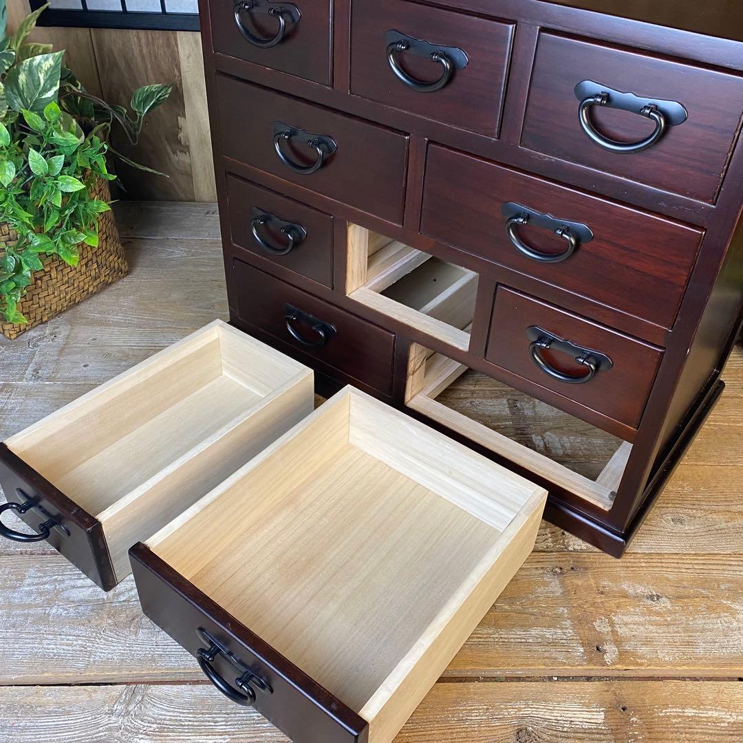 大幅値下げセール中！民芸家具桐材多引き出しチェストタンスB60㎝×53㎝木製収納