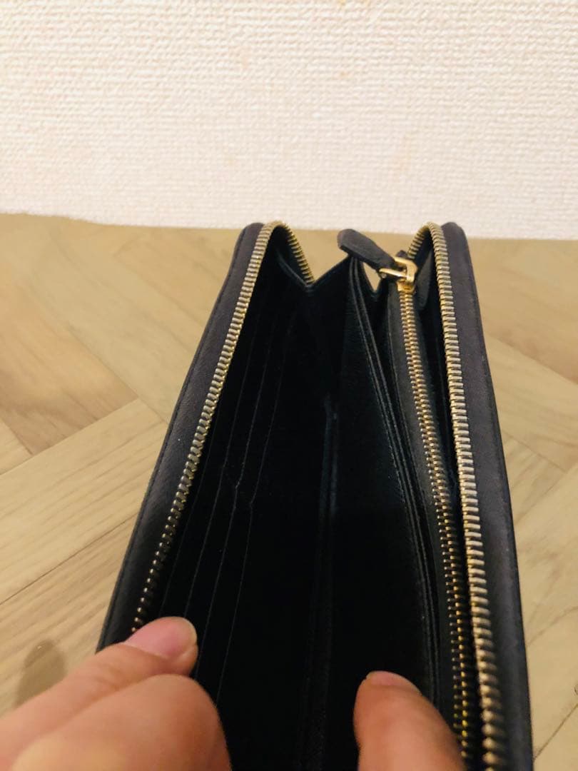 プラダ 長財布 三角ロゴ サフィアーノレザー 黒 1ML506 QHH