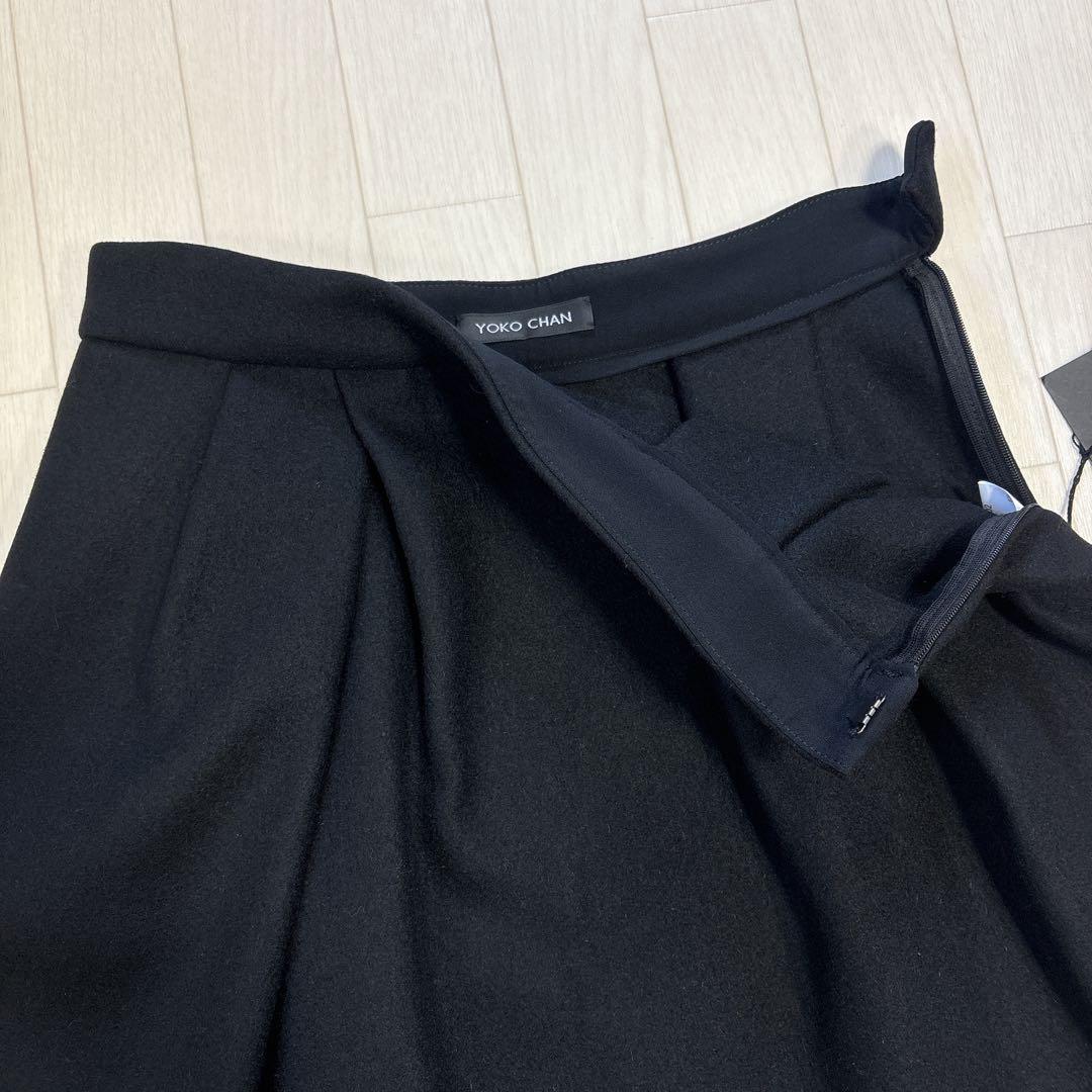 タグ付き ヨーコチャン ウール アンゴラ イレギュラーヘムミニスカート 40