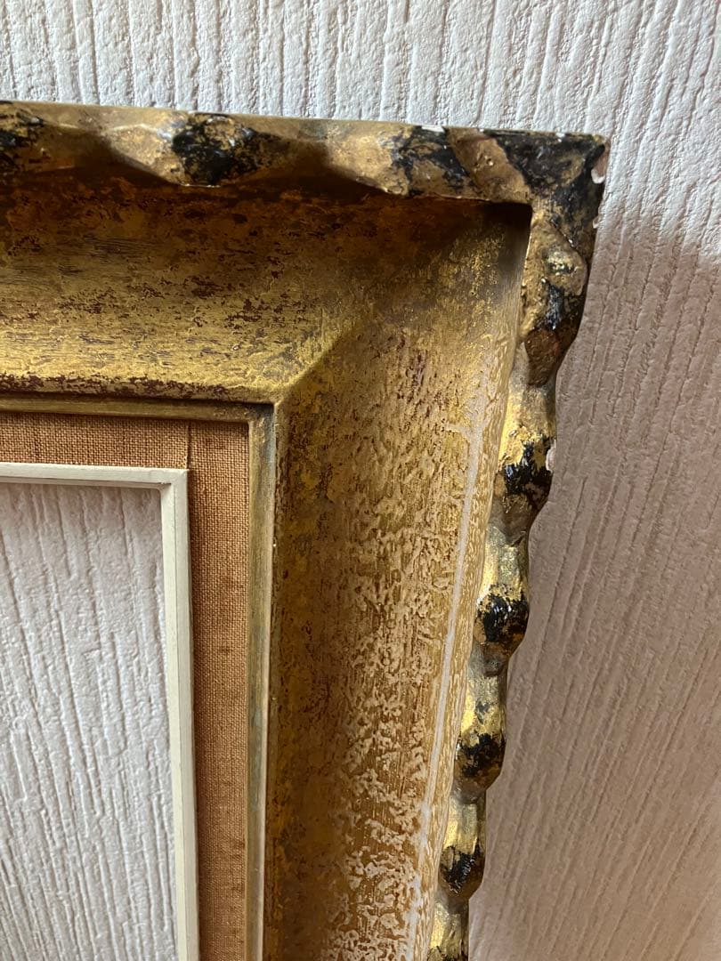 アンティーク　額縁&羽のオブジェ