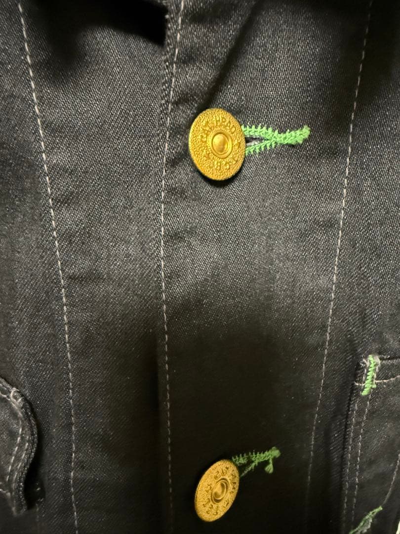 tcbジーンズ CAT HEAD ブラック カバーオール36