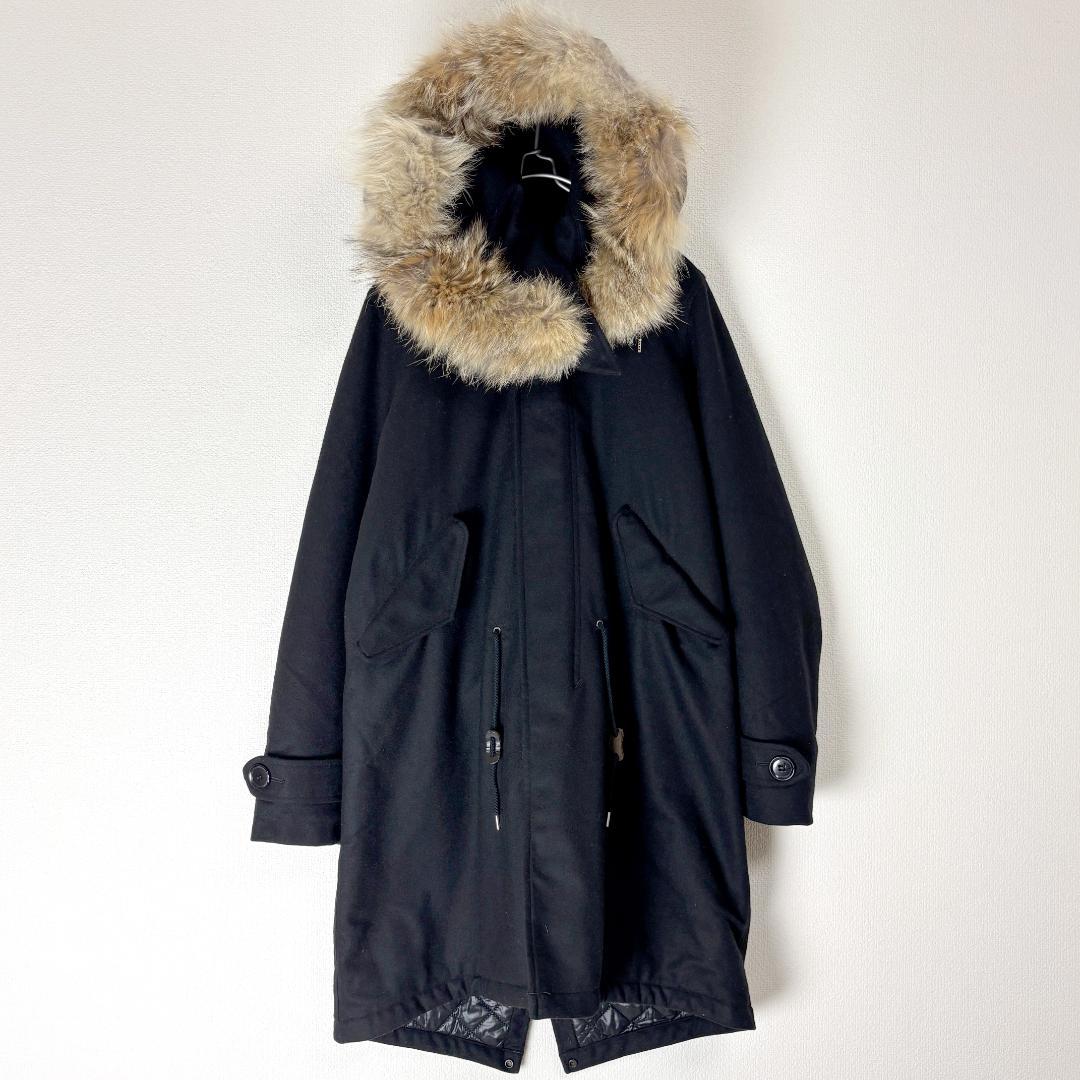 マーカ marka 中綿 S モッズコート ウール コヨーテ ファー 1 黒