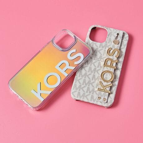 【新品】マイケルコース✨iPhone14ケース スマホスタンドケース ホワイト