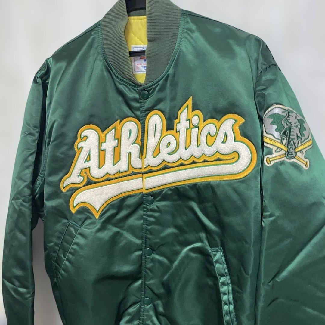 90sヴィンテージUSA製 スターター MLBスタジャン 緑 M 短丈ブルゾン