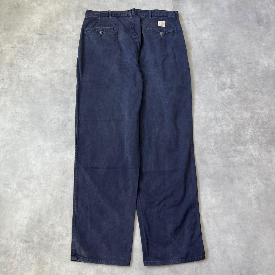 ポロバイ ラルフローレン W36 チノパン 90s USA製 紺 19004