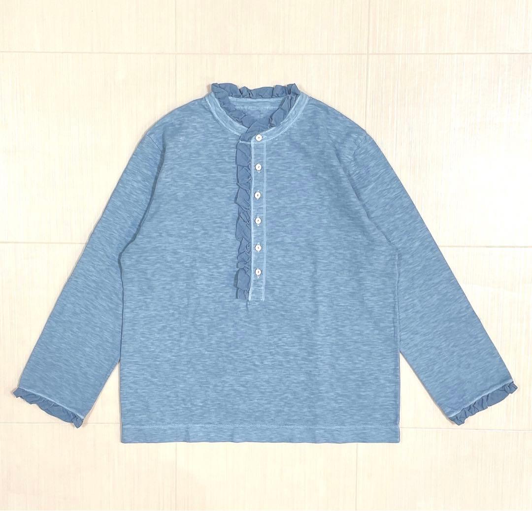 未使用タグ付き✨45R 25SS 天竺の四角ヘンリーネックTシャツ 草木染め