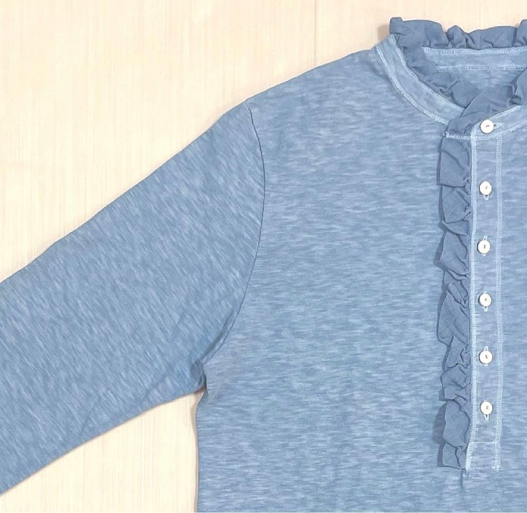 未使用タグ付き✨45R 25SS 天竺の四角ヘンリーネックTシャツ 草木染め