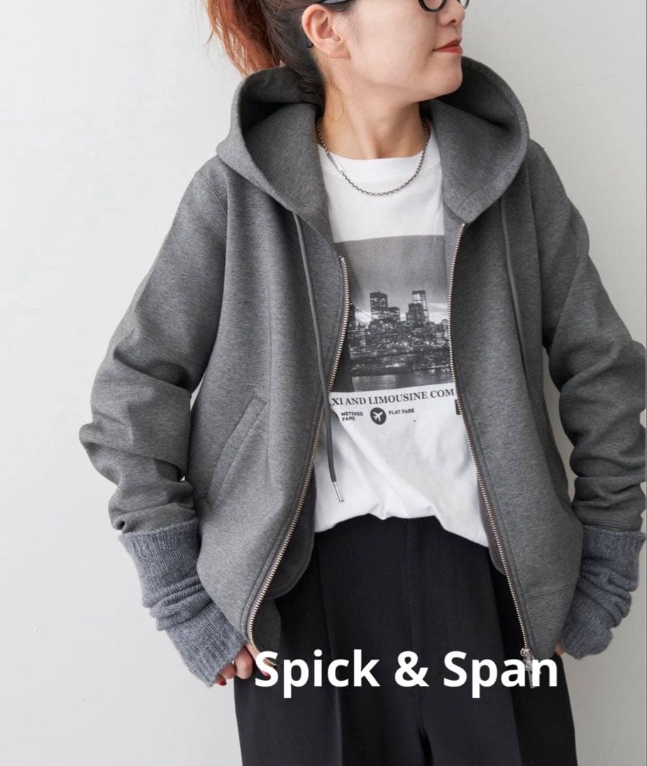 Spick & Span ストレッチジップフードパーカー 美品