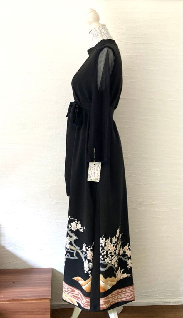 黒留袖リメイク　スタンドカラーワンピース他3点セット