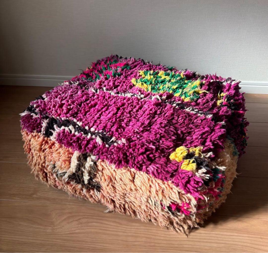 モロッコ　プフ　オットマン　ペットベッド　キリム　ビンテージ　カンタキルト