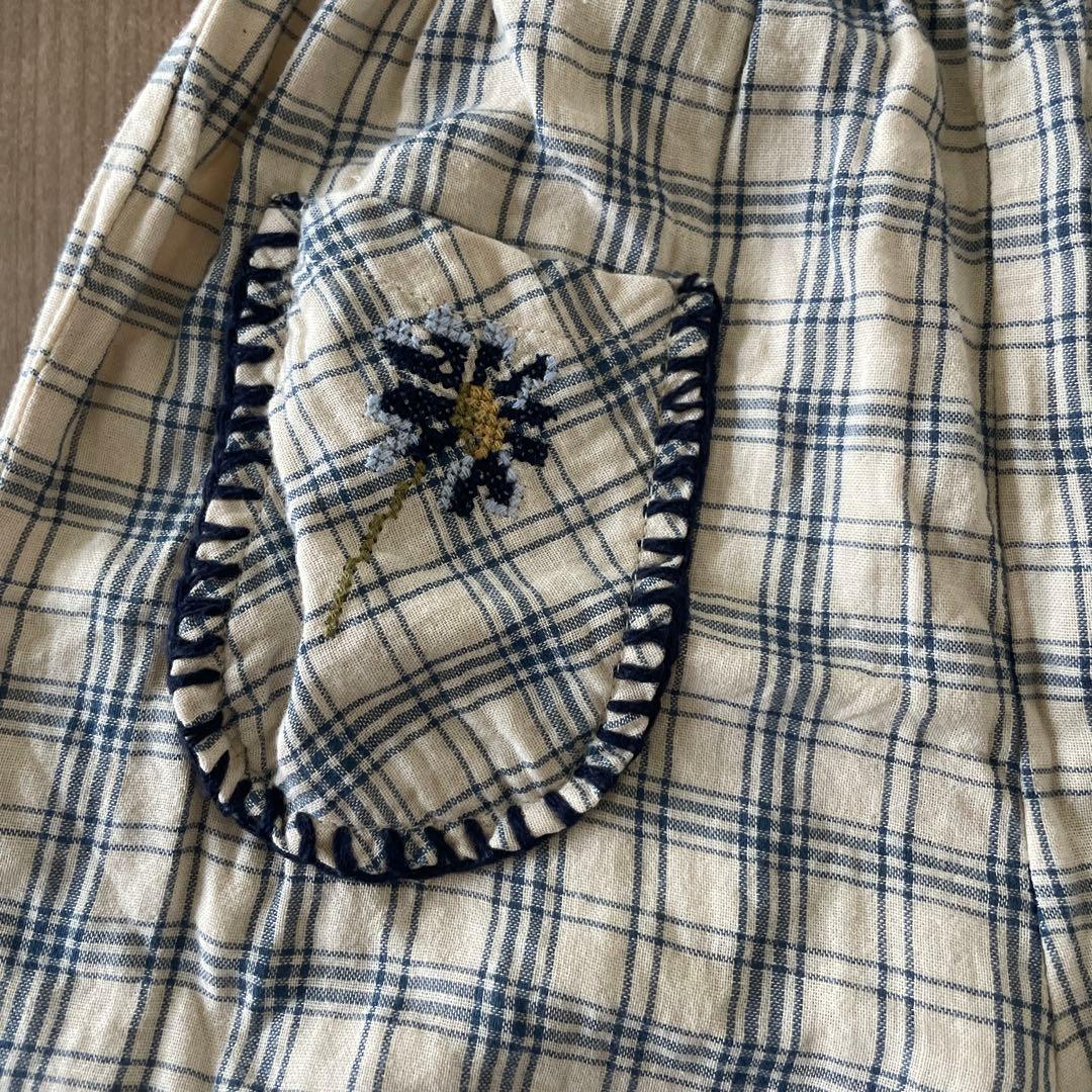 LiiLU セットアップ　刺繍　 チェック　6y 4y