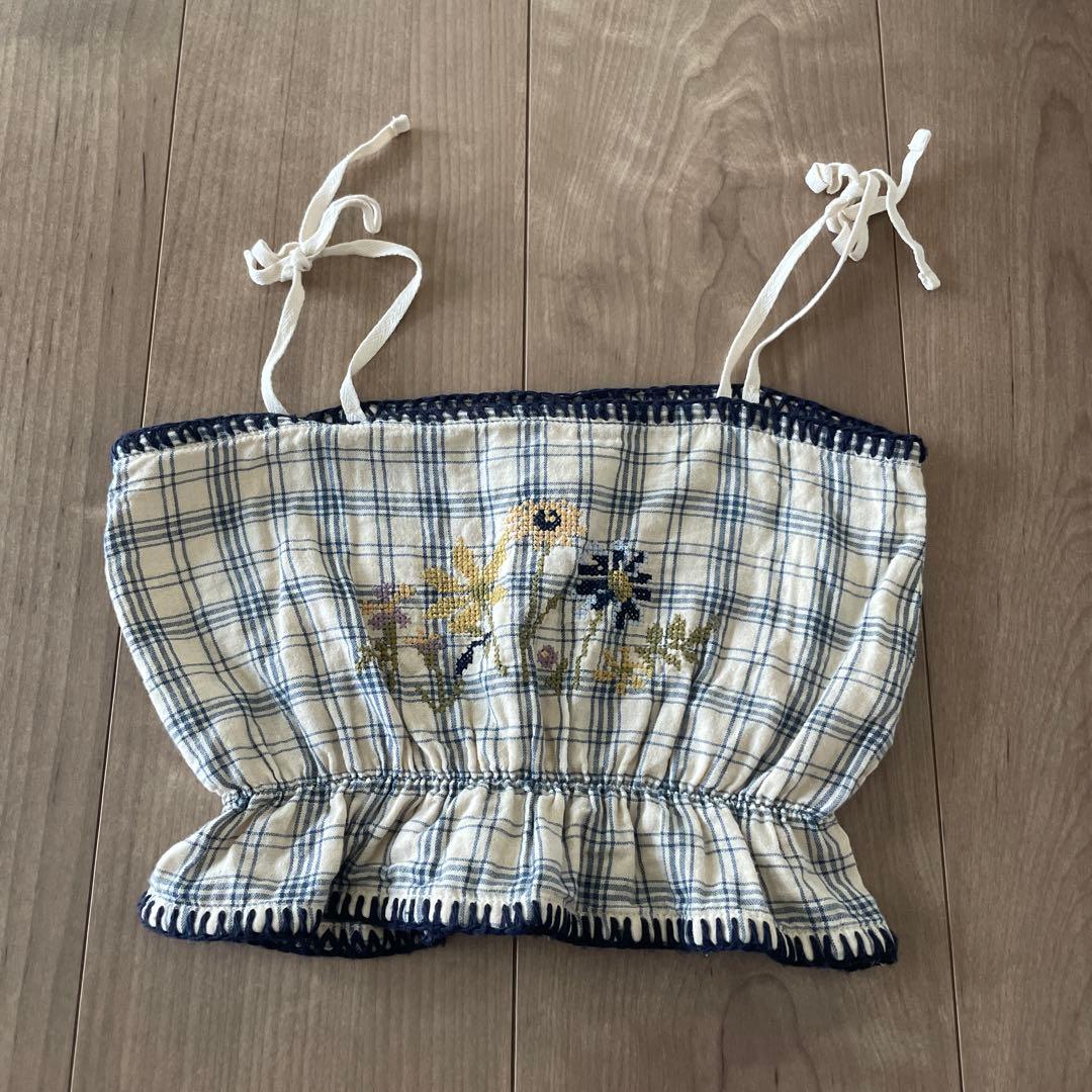 LiiLU セットアップ　刺繍　 チェック　6y 4y