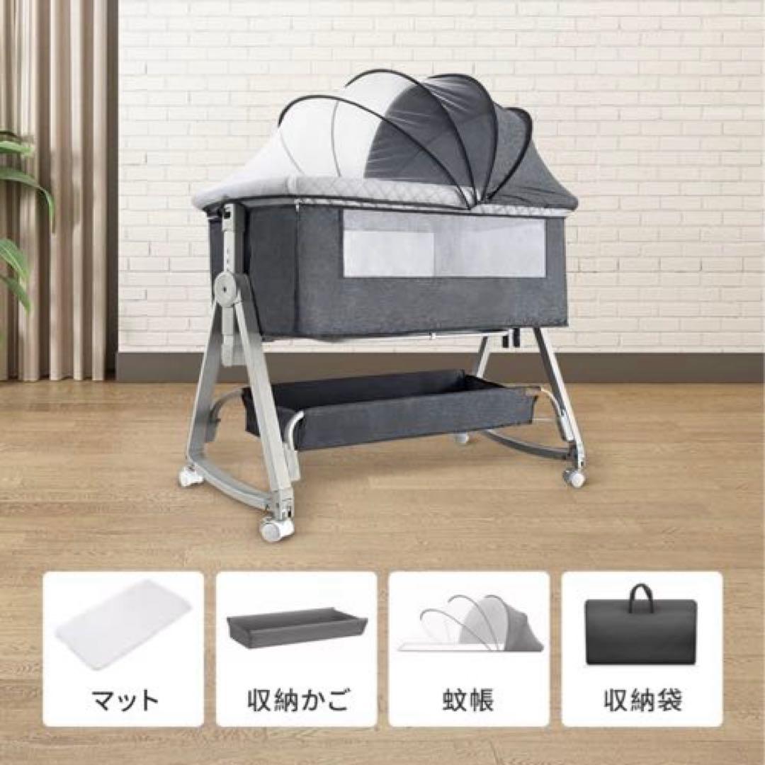 ❤️新品❤️ベビーベッド 高さ6段調節 睡吐防止 軽量 幼児 新生児用 睡吐防止