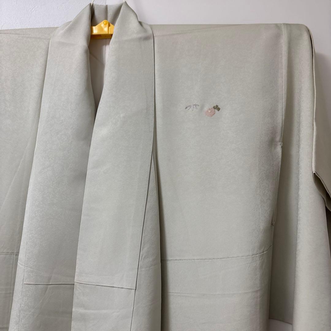 淡いグリーン 花柄刺繍 訪問着　美品　上品