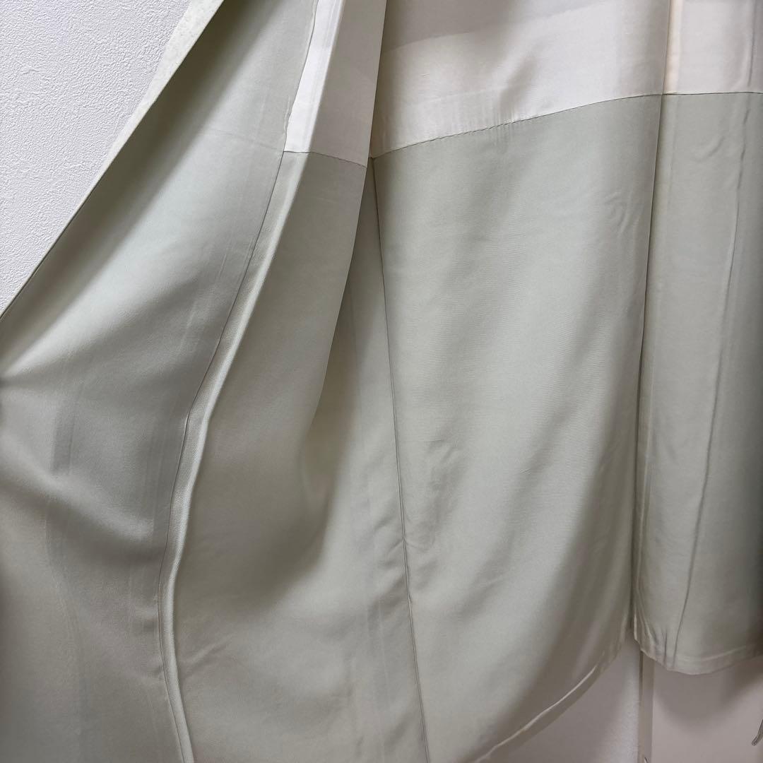 淡いグリーン 花柄刺繍 訪問着　美品　上品