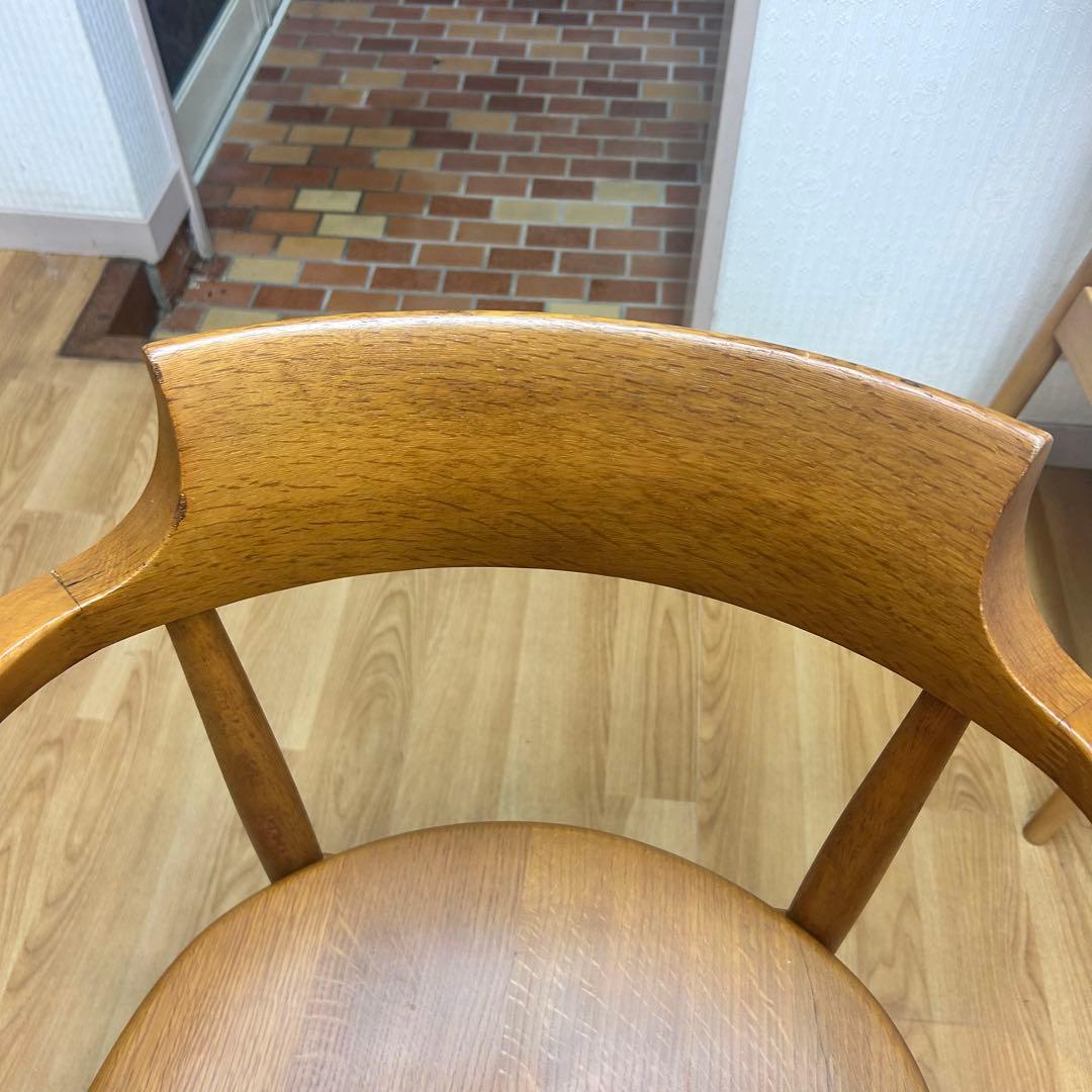 飛騨産業 キツツキ クレセント オーク無垢材 ダイニングチェア　北欧風　割れあり