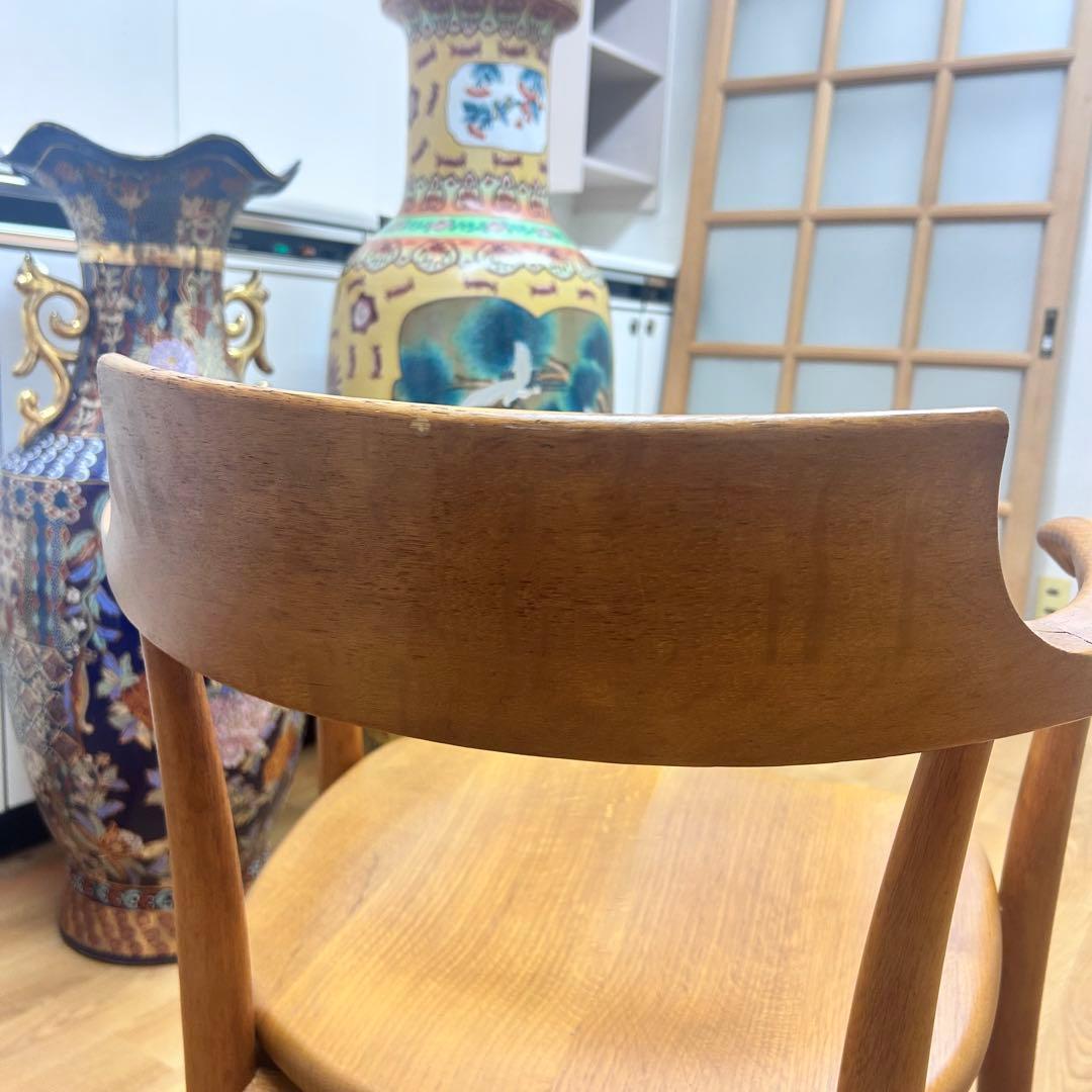 飛騨産業 キツツキ クレセント オーク無垢材 ダイニングチェア　北欧風　割れあり