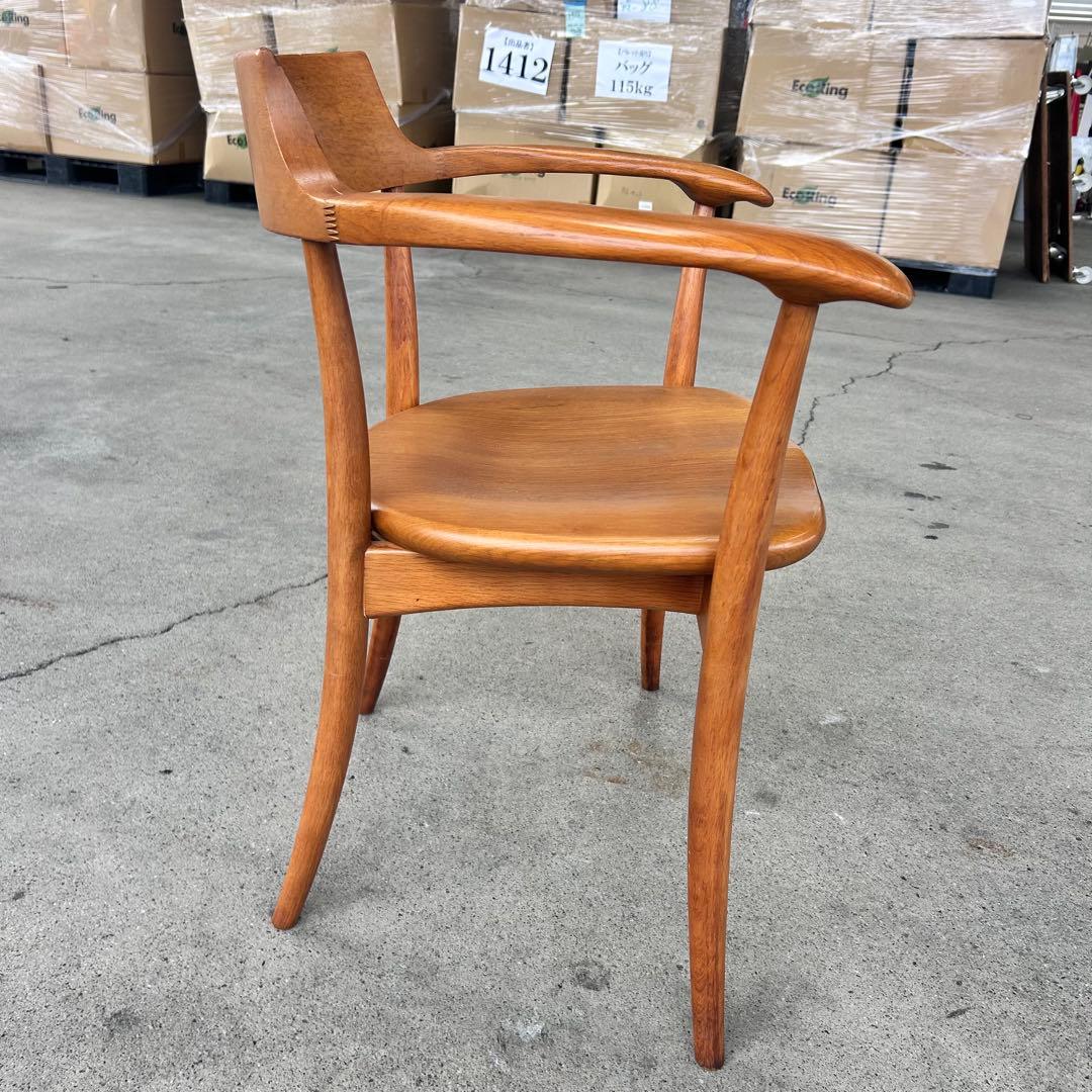 飛騨産業 キツツキ クレセント オーク無垢材 ダイニングチェア　北欧風　割れあり