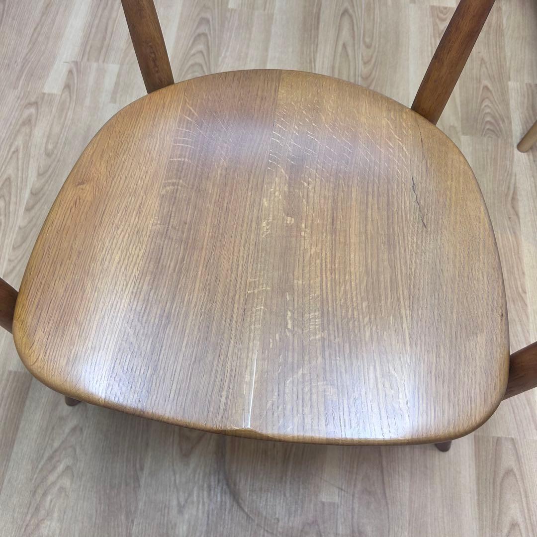 飛騨産業 キツツキ クレセント オーク無垢材 ダイニングチェア　北欧風　割れあり