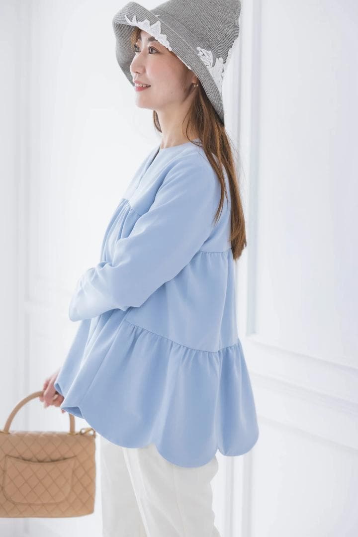 ビンナビ bitnabi 美人トップス長袖（ブルー）授乳服 新品