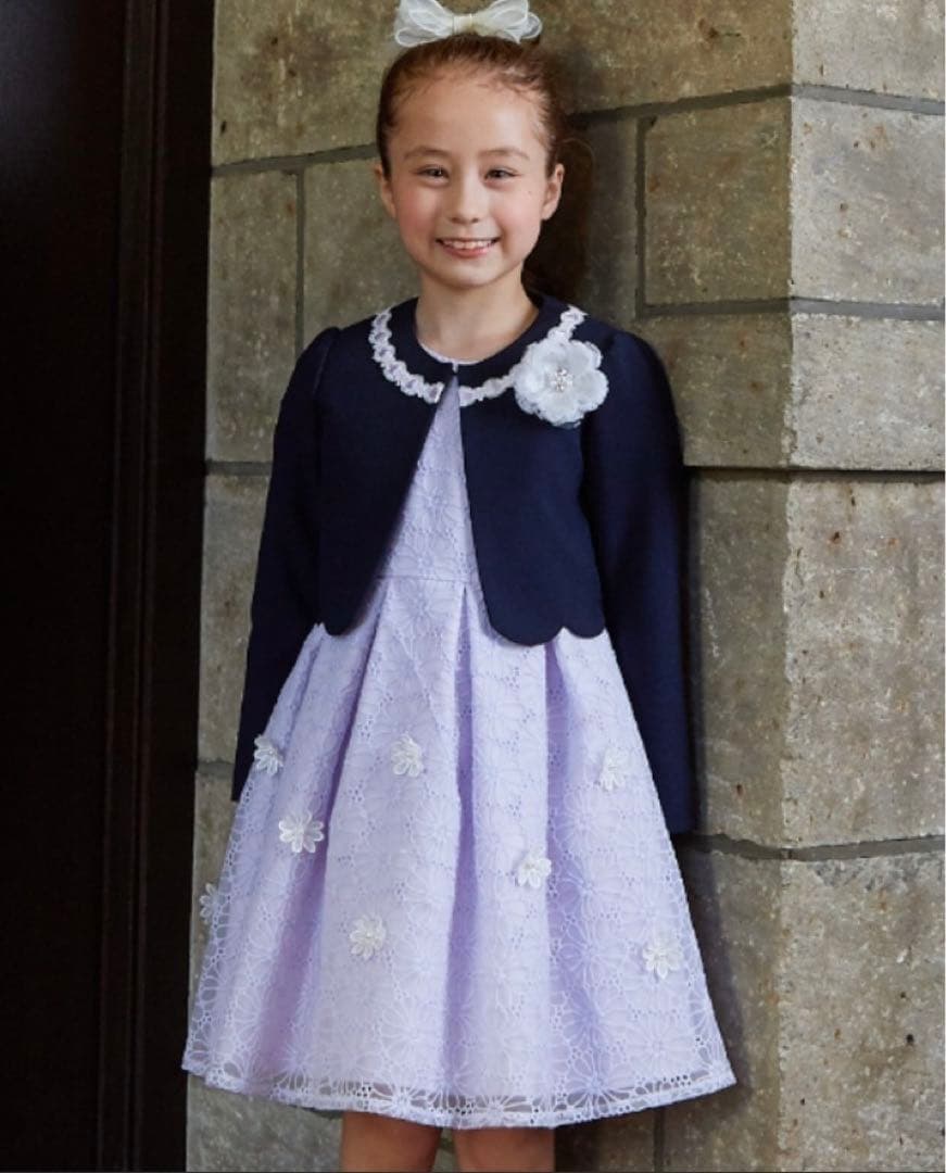 【CHOPIN 】フラワーパステルレースアンサンブル　115cm