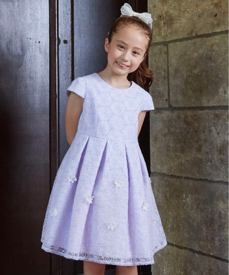 【CHOPIN 】フラワーパステルレースアンサンブル　115cm