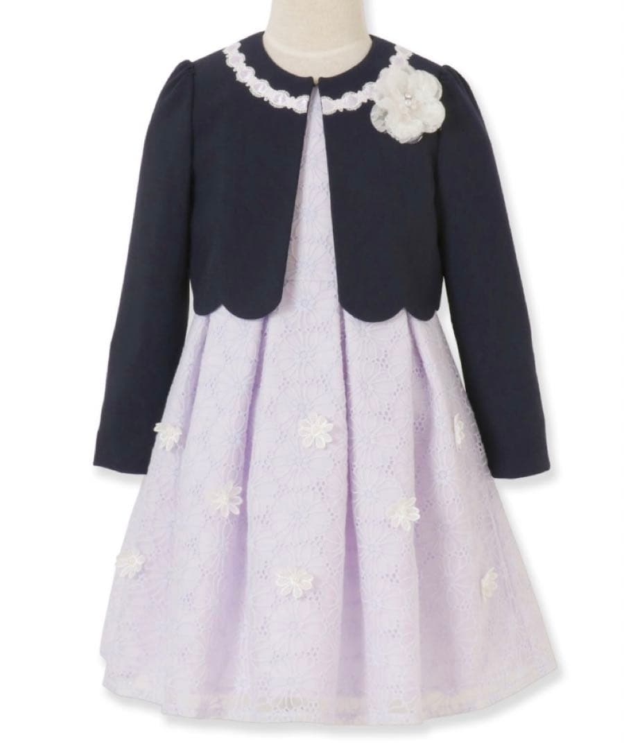 【CHOPIN 】フラワーパステルレースアンサンブル　115cm