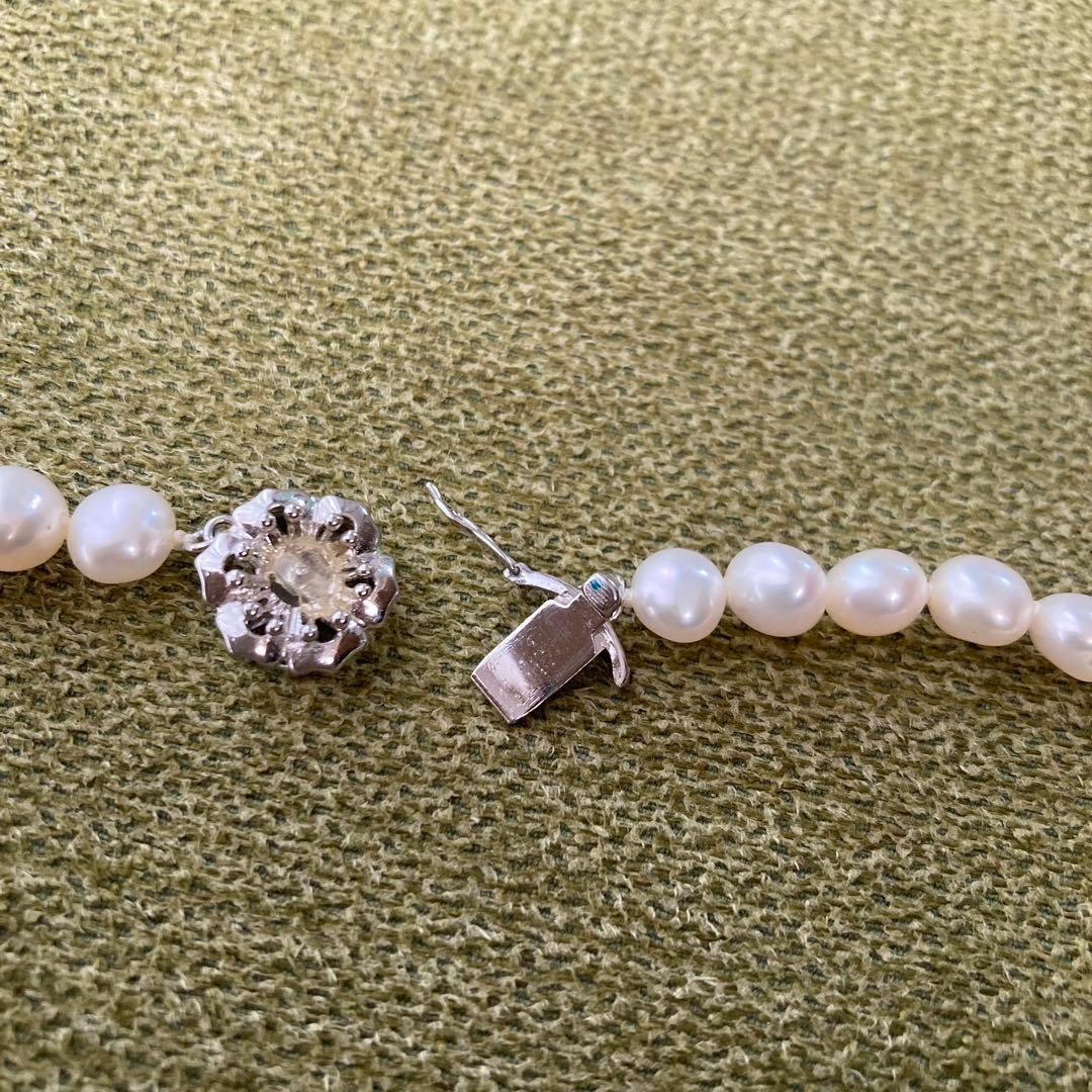 k14WG パール　真珠ネックレス　難あり