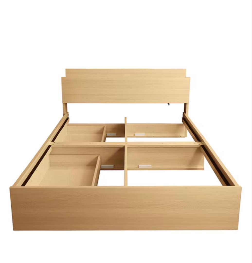 【おかめ】【美品】ニトリ ダブルベッドフレーム 収納付き