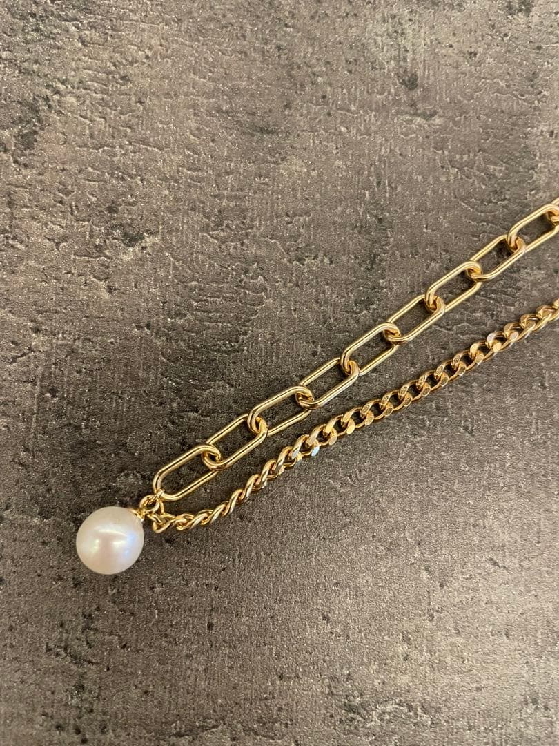 h.. 【link】アシンメトリーチェーンチョー カーネックレス gold