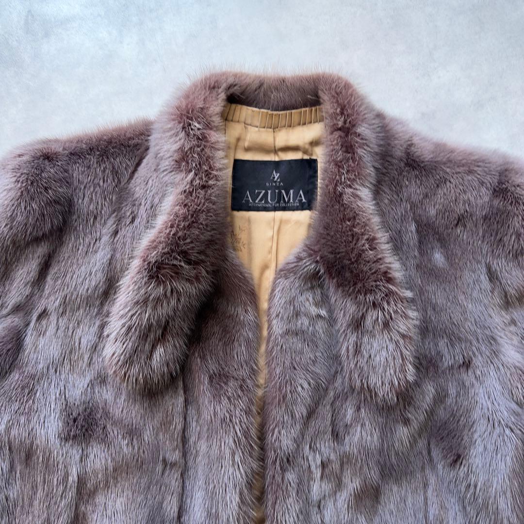 ミンク ファーコート クロップド 毛皮 リアルファー 11号 L