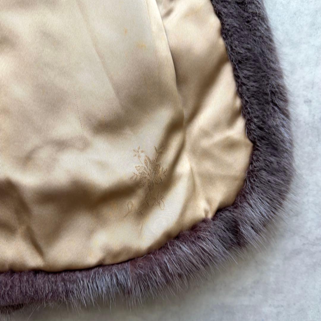 ミンク ファーコート クロップド 毛皮 リアルファー 11号 L