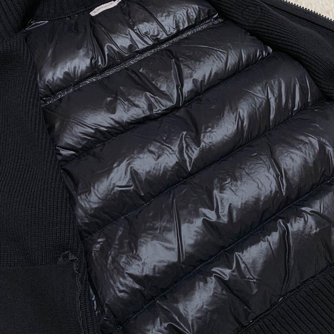 【美品】モンクレール ダウンベスト ハイブリッド フード付き ブラック M