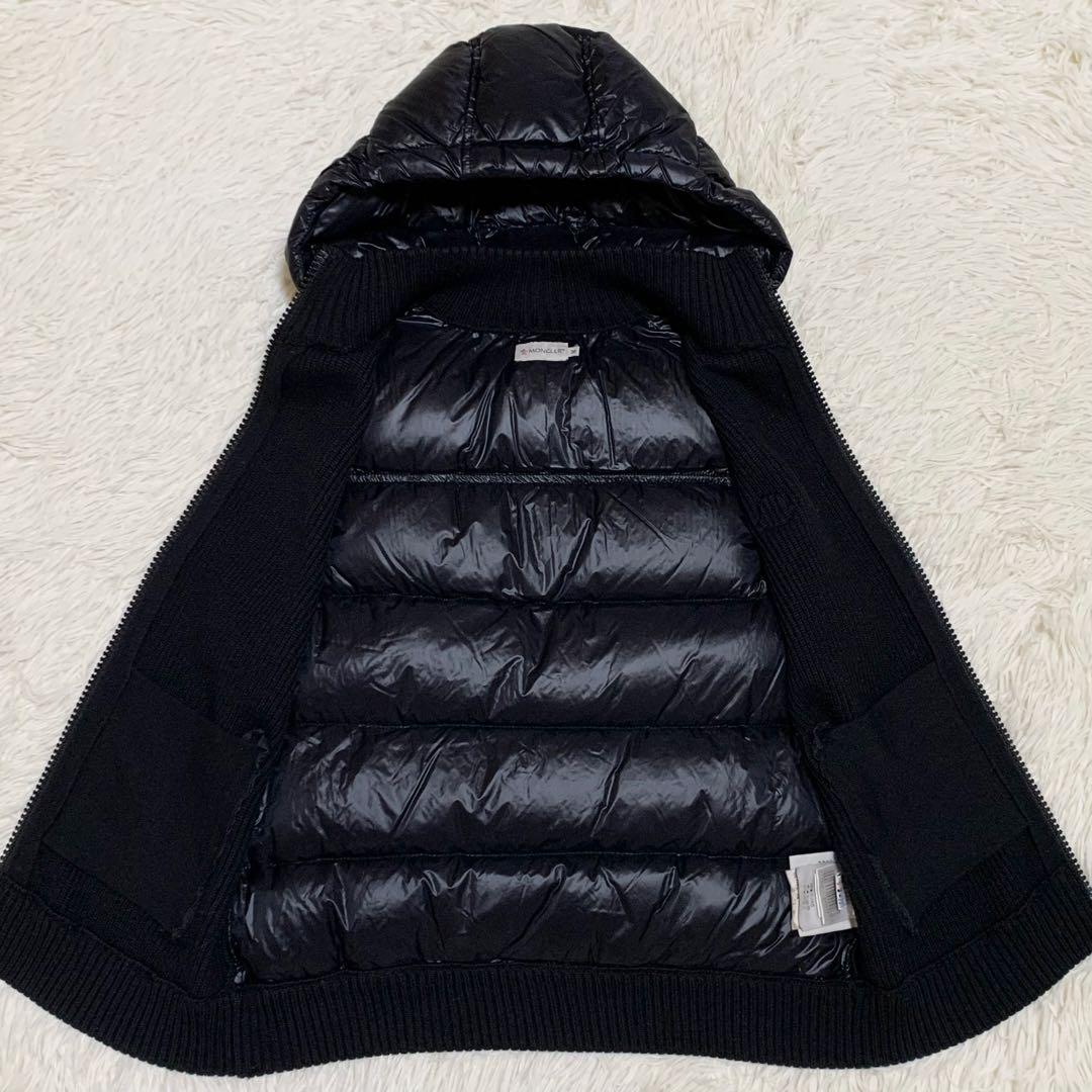 【美品】モンクレール ダウンベスト ハイブリッド フード付き ブラック M