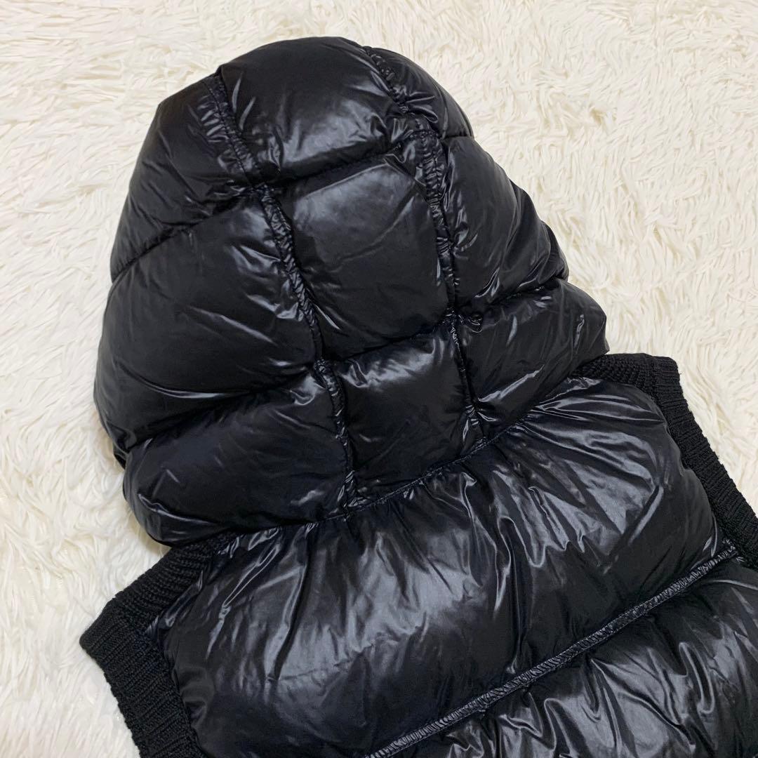 【美品】モンクレール ダウンベスト ハイブリッド フード付き ブラック M