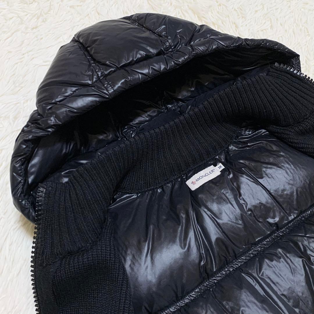 【美品】モンクレール ダウンベスト ハイブリッド フード付き ブラック M