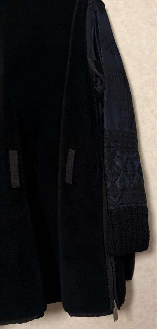 Sacai サカイ　✰美品✰ コレクション✰刺繍　ボア　コート　MA-1 ニット