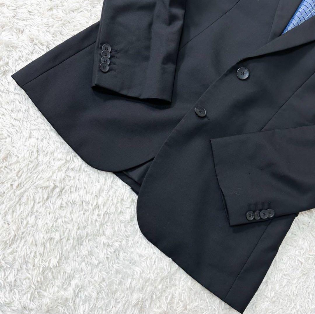 現行 美品 HUGOBOSS ヒューゴボス スーツ セットアップ 赤タグ 黒