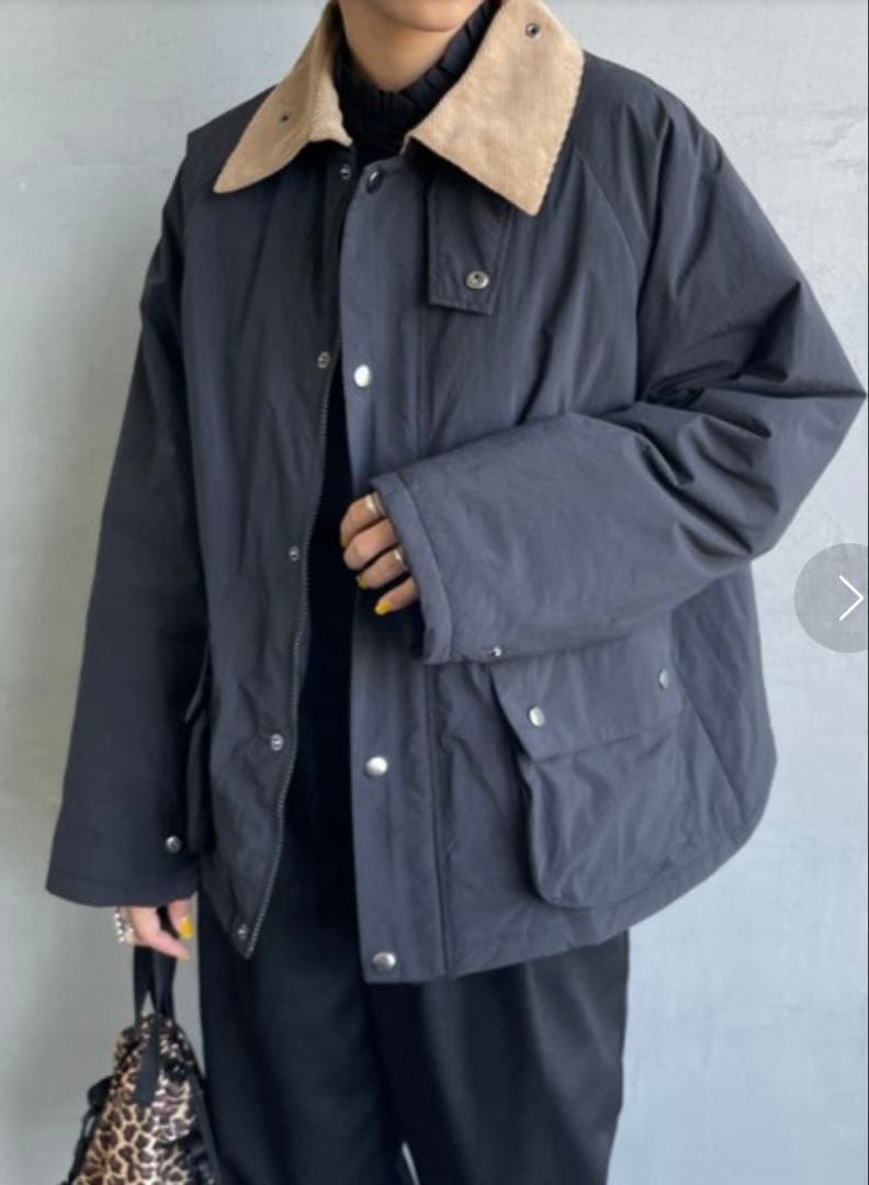 さとぬ ユニバーサルオーバーオール　別注襟コーデュロイ パディングショート