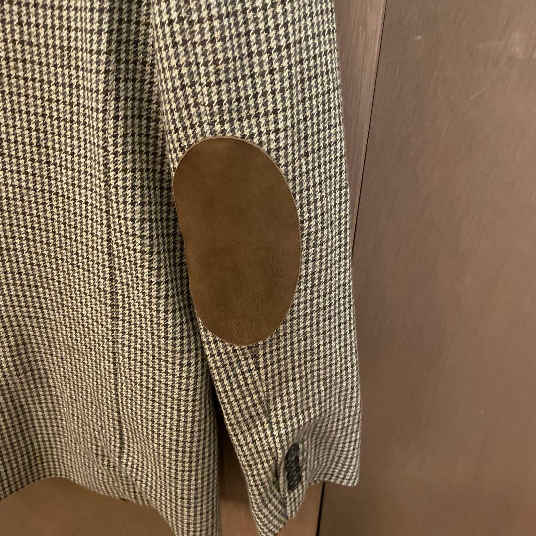 新品タグ付きZARA ウール ブレンド ブレザー エルボーパッチ 千鳥格子