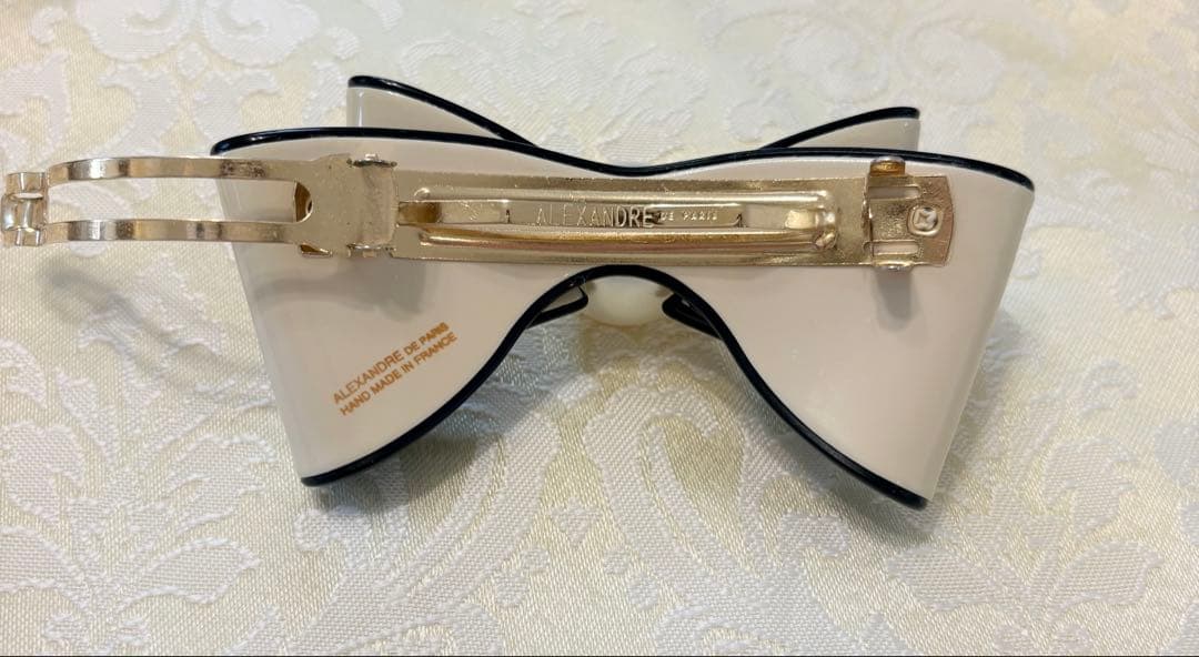 ❤️最終価格❤️美品✨アレクサンドルドゥパリ パール リボン バレッタ アイボリー