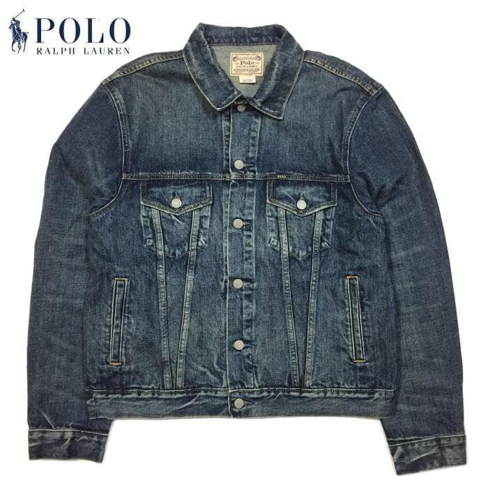 美品 希少 Ｌ ポロラルフローレン フェイデッド デニム トラッカー ジャケット