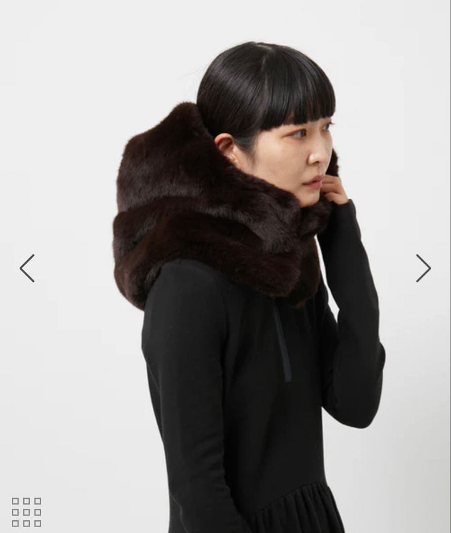 AMOMENTO アモーメント エコファー バラクラバ ブラウン アダムエロペ