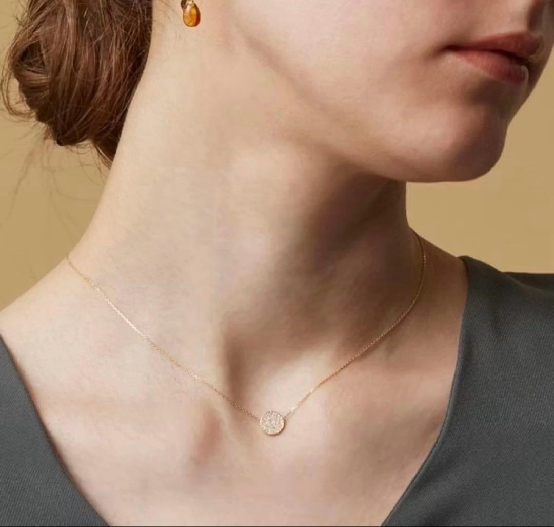 agete k18ネックレス 0.11ct YG マイクロセッティング