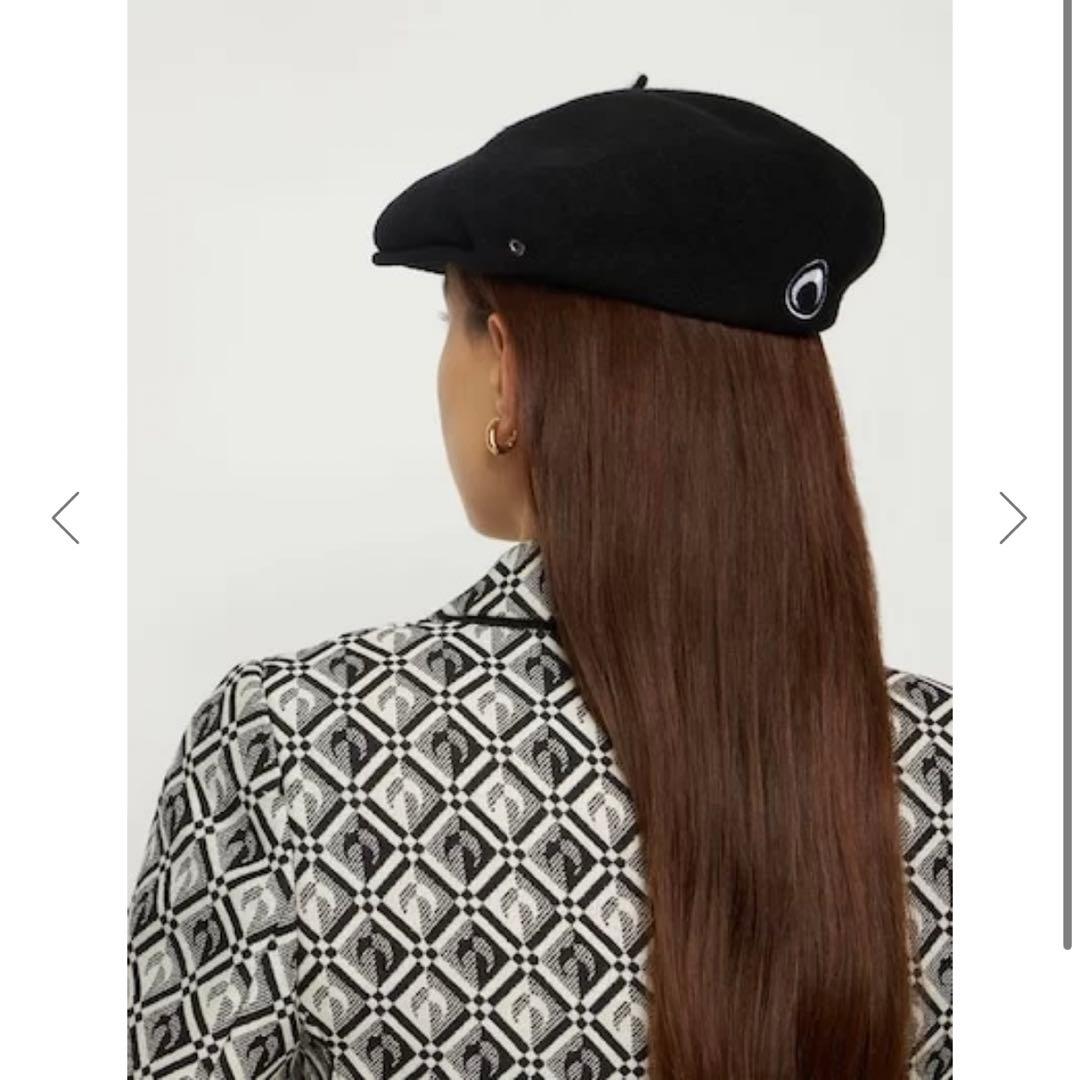 【美品】 Marine Serre マリーンセル ベレー帽 ブラック