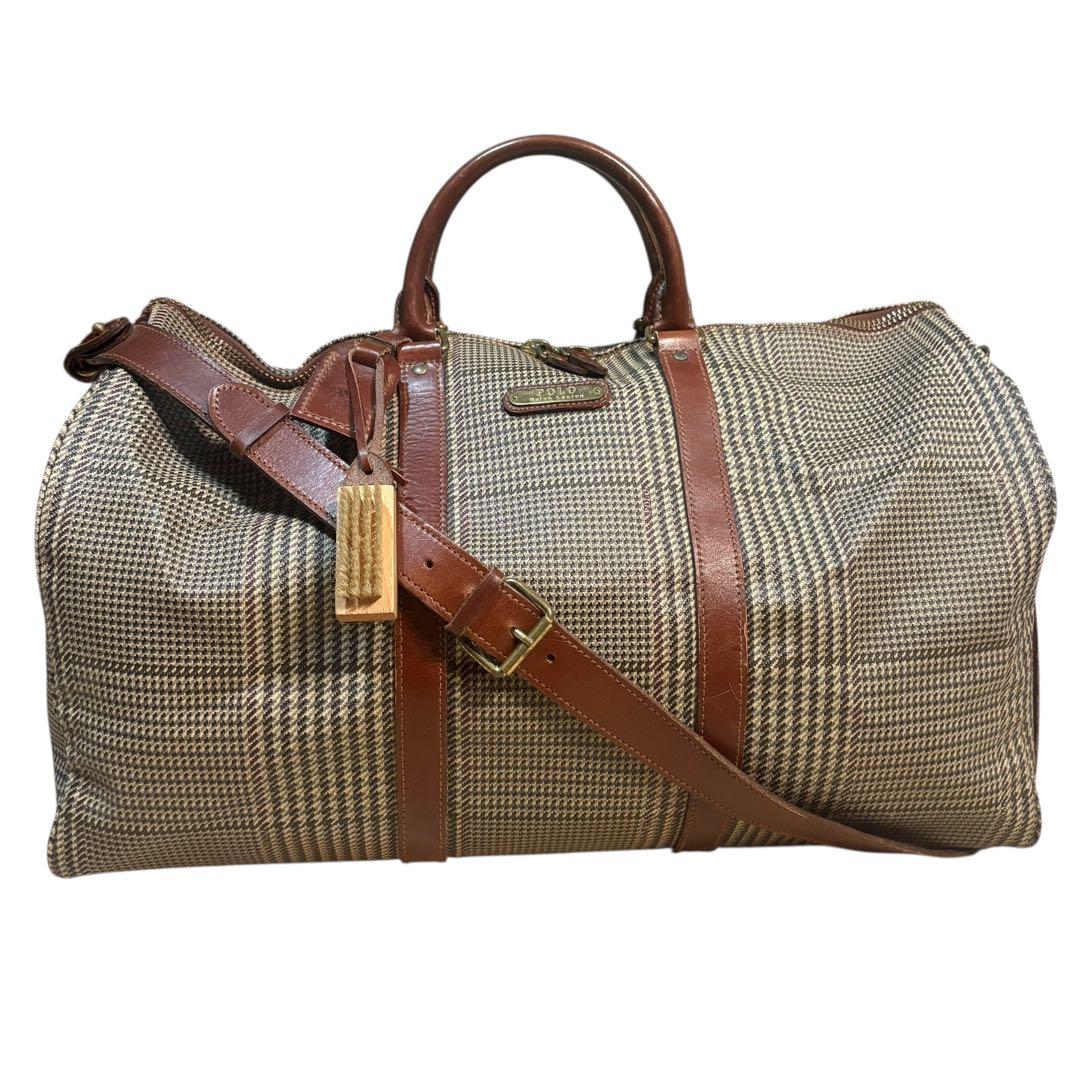 【希少】ポロラルフローレン　千鳥格子　ボストンバッグ　2way　大容量　ボストン