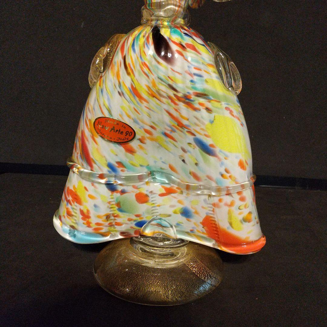 ベネチアガラス工芸品 フィギュリン 貴重フラメンコ ペア 粉ガラスで流れるライン