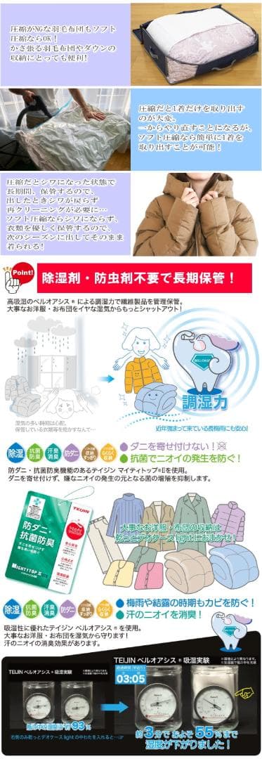 TEIJIN 乾っとデオケースLight【大/小セット】（各2個セット）ネイビー