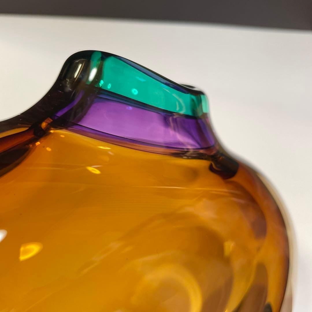 土屋章　ガラス工芸品　ガラス花瓶 一輪挿し